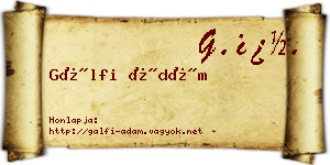 Gálfi Ádám névjegykártya