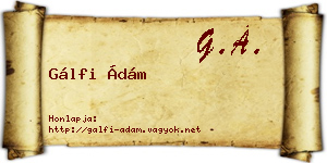 Gálfi Ádám névjegykártya